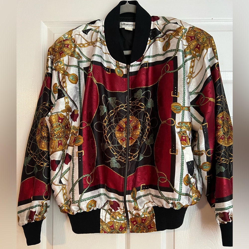 Vintage 80s Silkworms Faux Haute Couture Style Jacket Swag